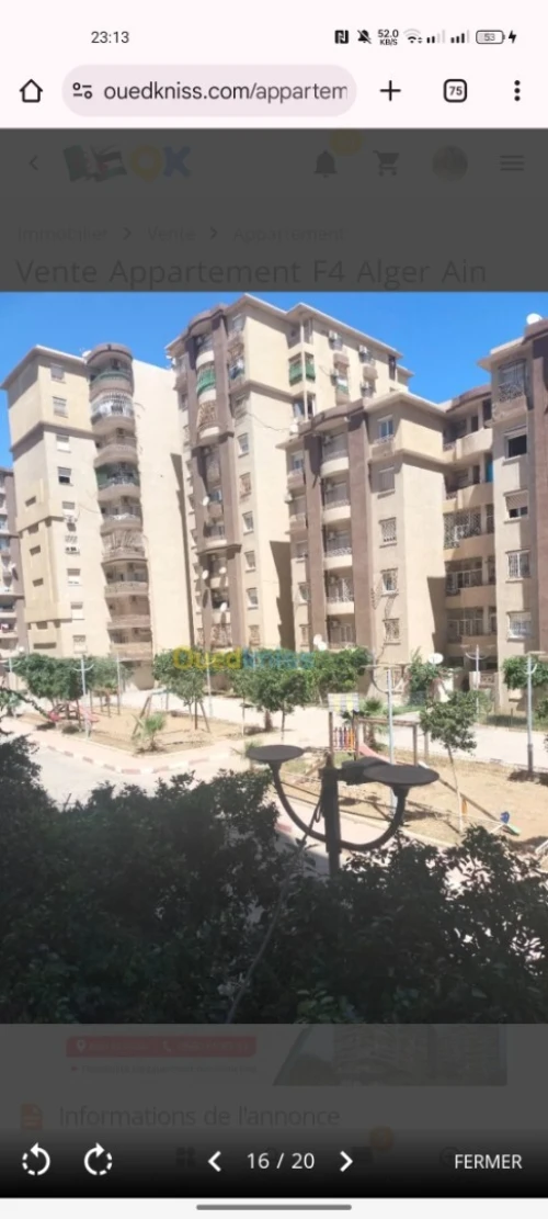 Vente Appartement F4 Alger Ain taya