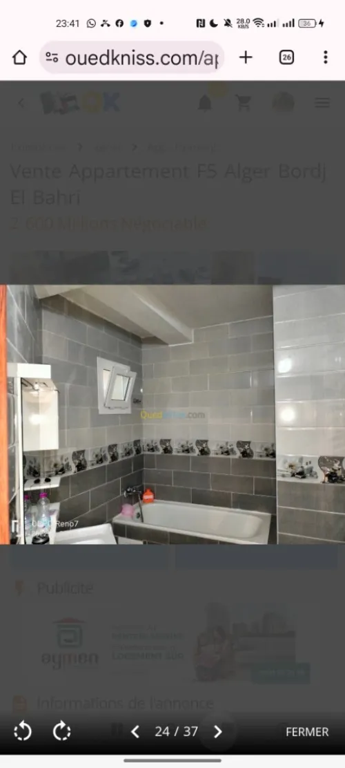 Vente Appartement F5 Alger Bordj el bahri
