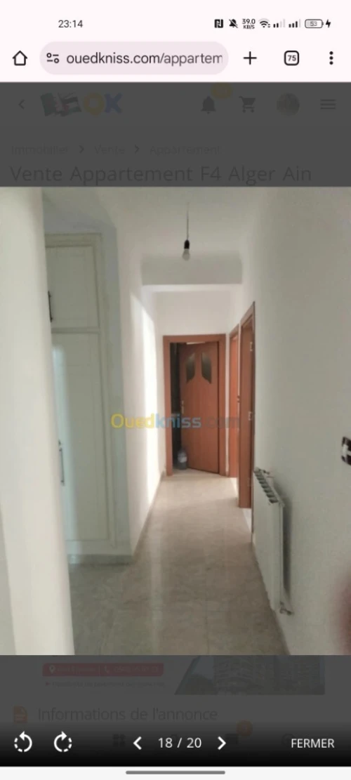 Vente Appartement F4 Alger Ain taya