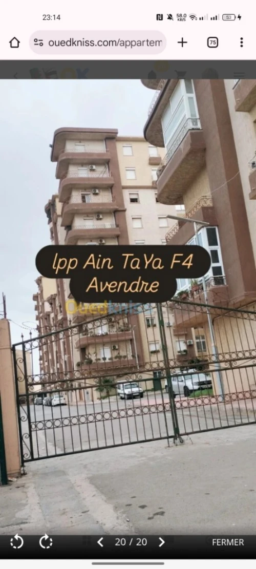 Vente Appartement F4 Alger Ain taya
