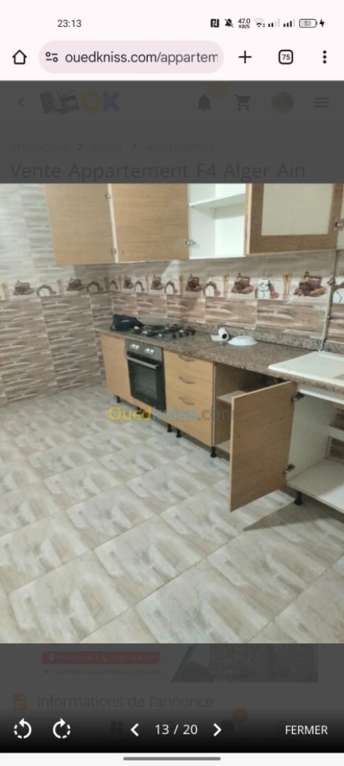 Vente Appartement F4 Alger Ain taya