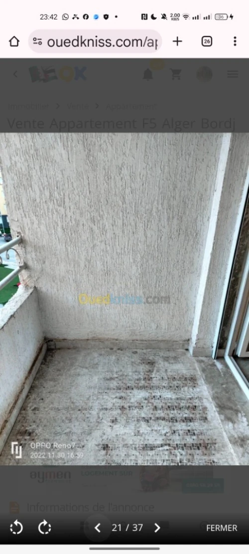 Vente Appartement F5 Alger Bordj el bahri