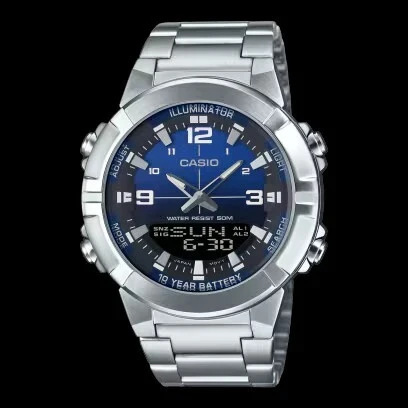 Montre pour homme en acier inoxydable analogique /numérique