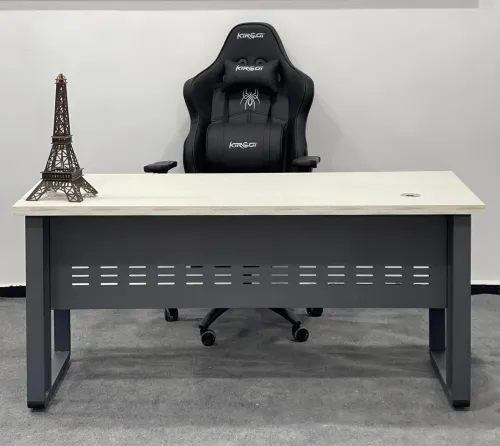 Bureau en pieds métallique avec caisson mobile 3 tiroirs