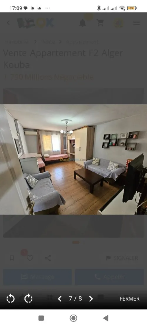Vente Appartement F2 Alger Kouba