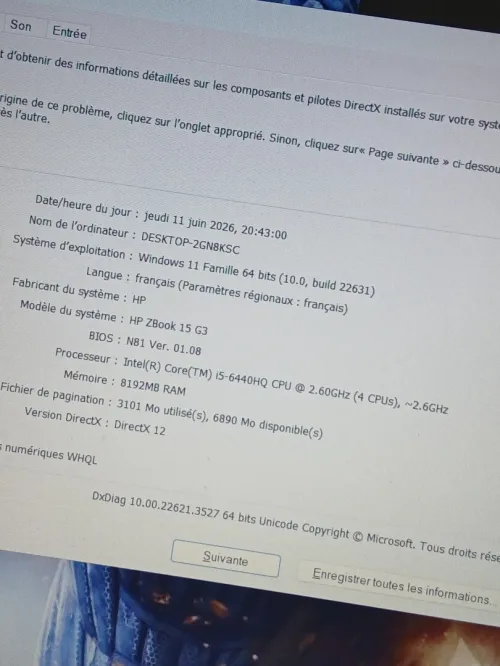 HP ZBook 15 G3 I5 6440HQ RAM 10GB 15.6 FHD
