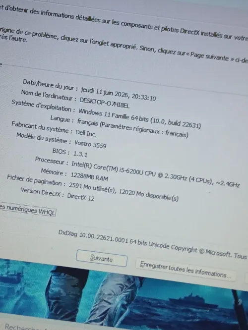 Dell Vostro 3559 I5 6200U RAM 12GB SSD 256GB