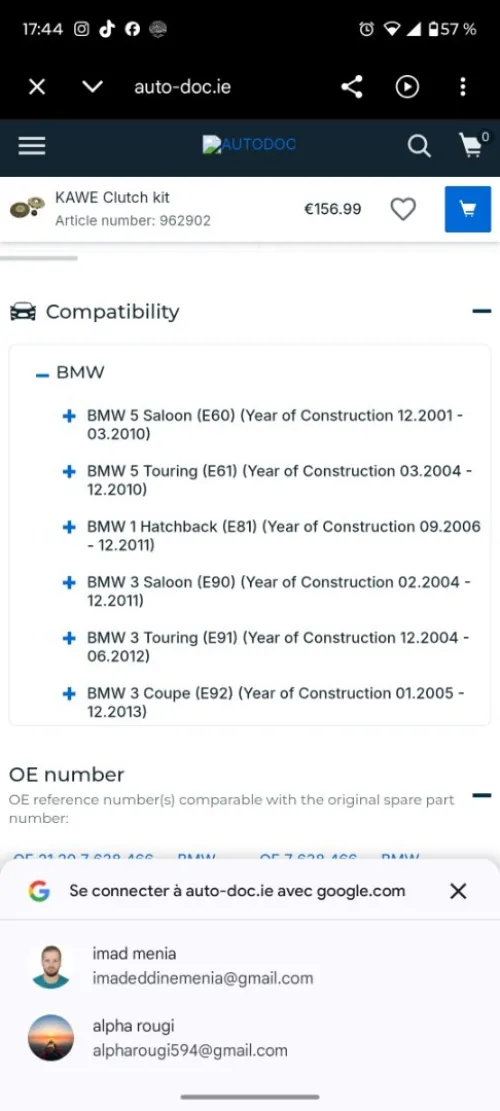 Kit embrayage BMW