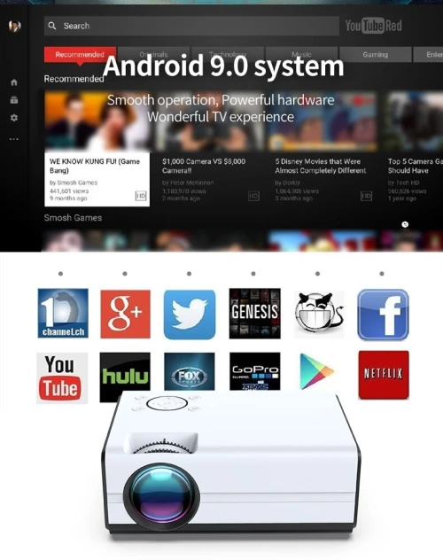 Mini Projecteur Datashow Android 9.0 WIFI 4k 3200 Lumens