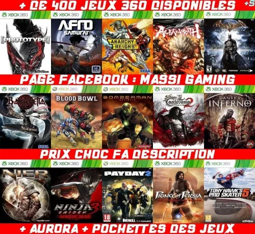 INSTALLATION JEUX XBOX 360 (PRIX CHOC FA DESCRIPTION) -