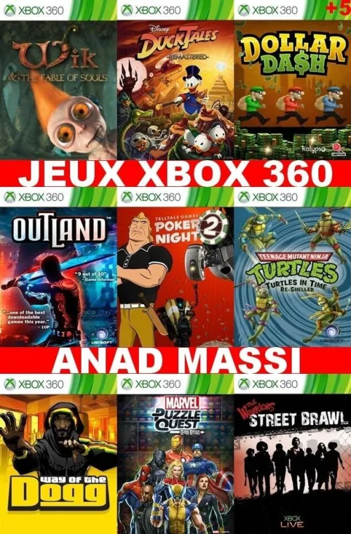 INSTALLATION JEUX XBOX 360 (PRIX CHOC FA DESCRIPTION) **