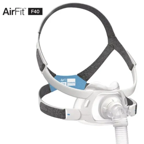 Resmed F40 Masque CPAP PPC pour Appareil d'Apnée du Sommeil VNI Masque Facial Intégral Naso Buccal