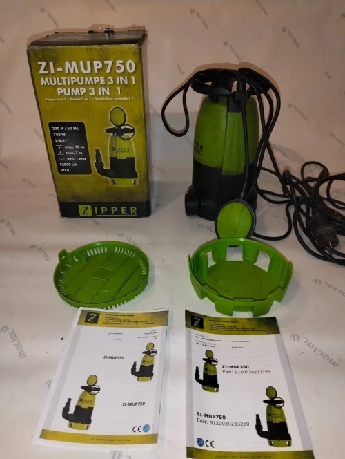Pompe vide-cave serpillère ZIPPER 750 W  200 L/min