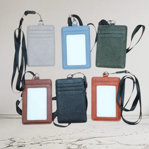 Porte badge cuir - 1 - pochette - 2 - pochettes - 3 - pochettes