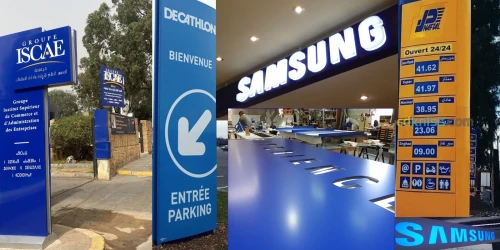 construction des panneaux publicitaire et enseignes lumineuses  en lettre en boitier