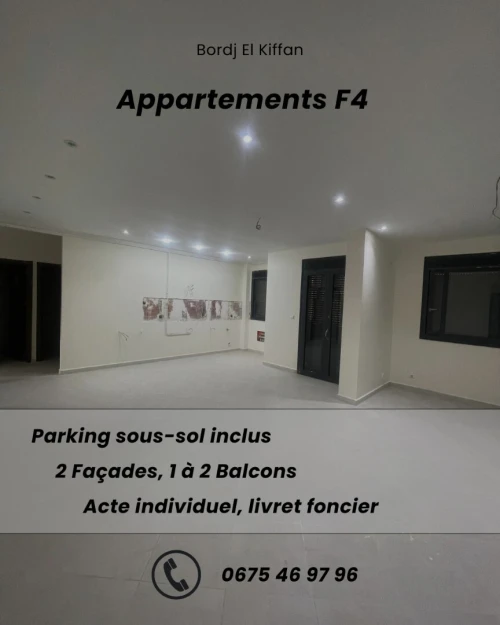 Vente Appartement F4 Alger Bordj el kiffan