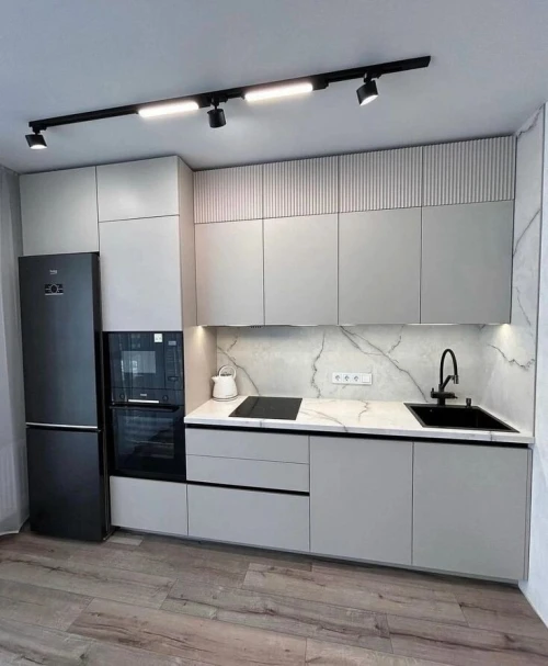 Fabrication de cuisine équipée moderne sûr mesure 