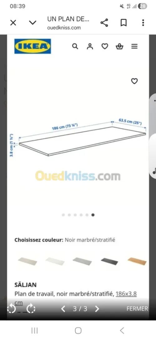 UN PLAN DE TRAVAIL IKEA NEUF