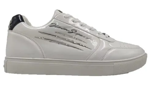 Baskets Plein Sport Blanches Style Scratch Métallique original