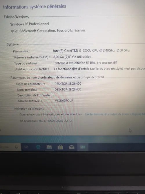 Lenovo thinkpad i5 6éme 