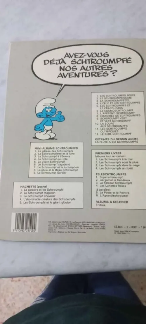 BD schtroumpfs originale ( le bébé schtroumpf)