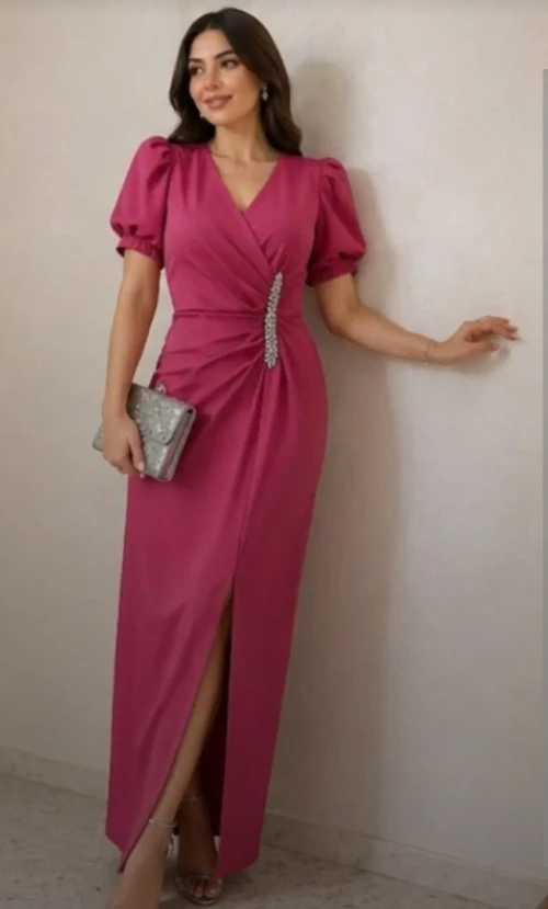 Robe longue fushia