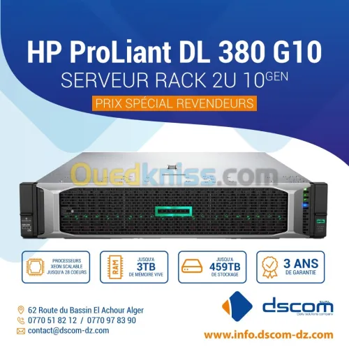 SERVEUR HP PROLIANT DL380 G10 G 10 CPU Intel Xeon Silver 4208 DL 380