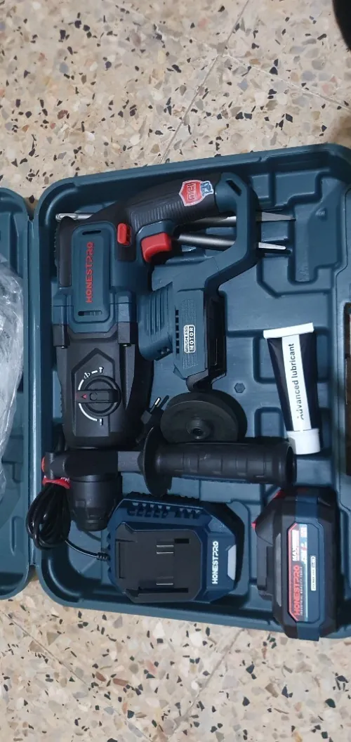 Marteau perforateur s/fil 21V 2.6J SDS-PLUS 26mm batterie li-ion 4Ah chargeur et valise HONESTPRO | YAE6116