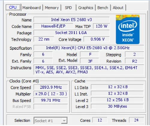 cpu exon E5-2680 V3 