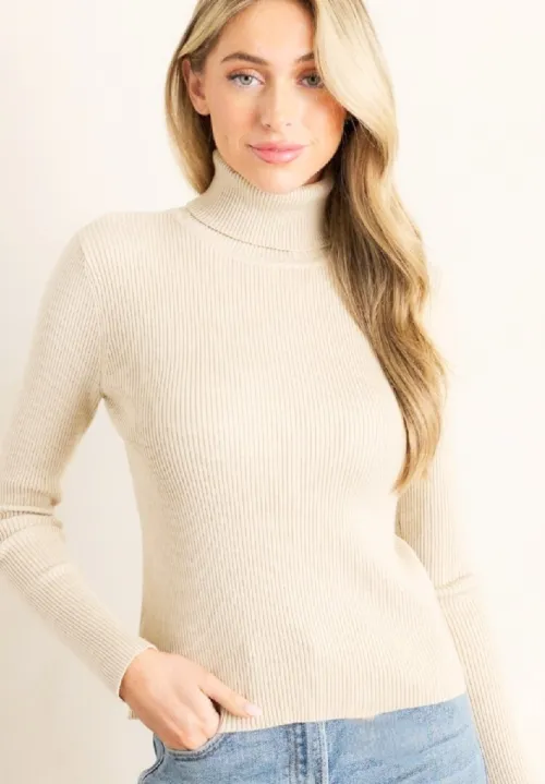 Pull col roulé  en maille de laine pour femmes et ado Turkey