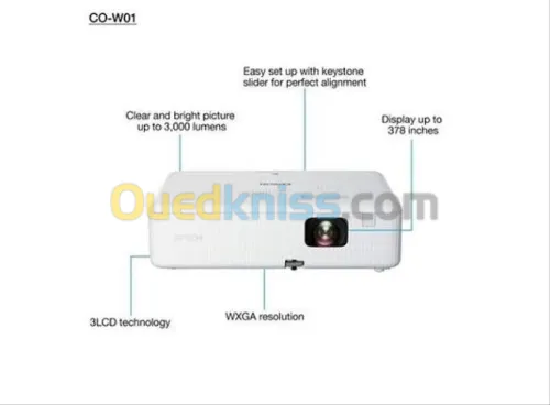 VIDEOPROJECTEUR EPSON CO-W01 DATASHOW 3LCD 3000 LUMENS HDMI