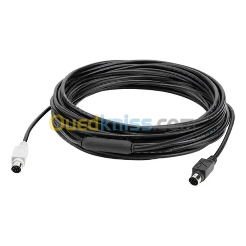 CABLE D'EXTENSION LOGITECH GROUP 15M - MINI-DIN 6 BROCHES - SYSTÈME GROUP - FFC CLASSE - ROHS -NOIR