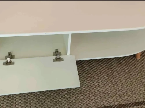Table Basse Moderne Design Bicolore (Blanche & Bois)