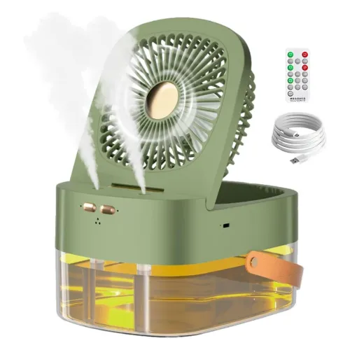 Ventilateur 3 Vitesses et Brumisateur avec Grand Réservoir مروحة ومعطر جو 2ف1
