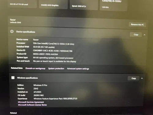 Dell latitude 5540 i5 13u / 32gb ram