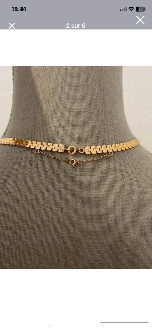 Collier très ancien or 18 carat or étranger 