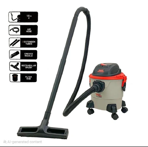ASPIRATEUR 15LT CUVE PLASTIQUE 1000W CROWN