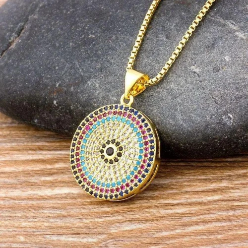Pendentif Breloques Zircone cubique en véritable plaqué Or