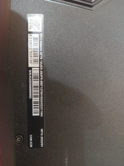 Laptop MSI Katana .. i7-12700H + RTX 3060