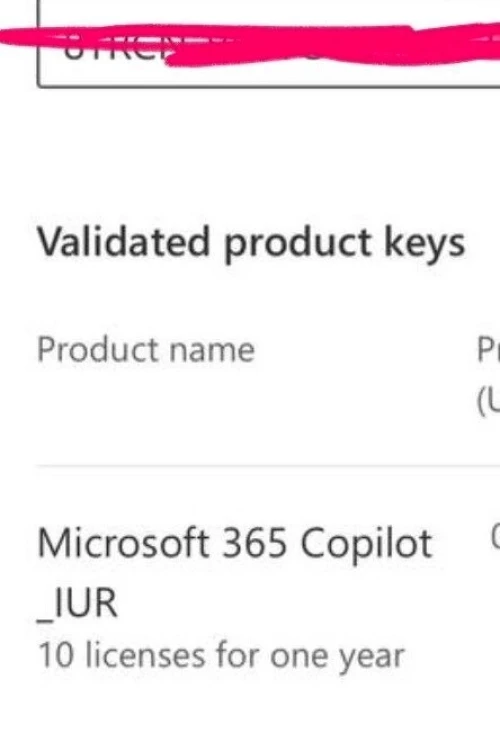 Clés Microsoft Copilot, Power BI premium,Team premium ect..