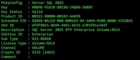 SQL Server 2025 Standard et Entreprise et Entreprise Core