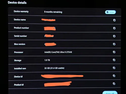 LENOVO LEGION 7 Pro ultra 9 275HX 32G 2T SSD NVIDIA RTX 5080 16G DRR6 ÉCRAN 3K OLED