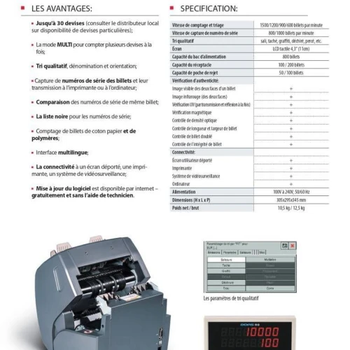 COMPTEUSE DE BILLETS DORS D820