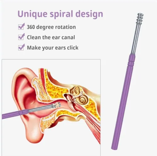 Kit de Retrait de Cérumen pour Oreilles 6 pièces 