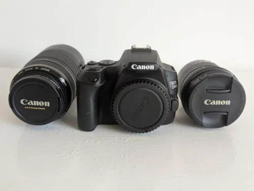 Canon EOS 250D avec deux objectifs + accessoires 
