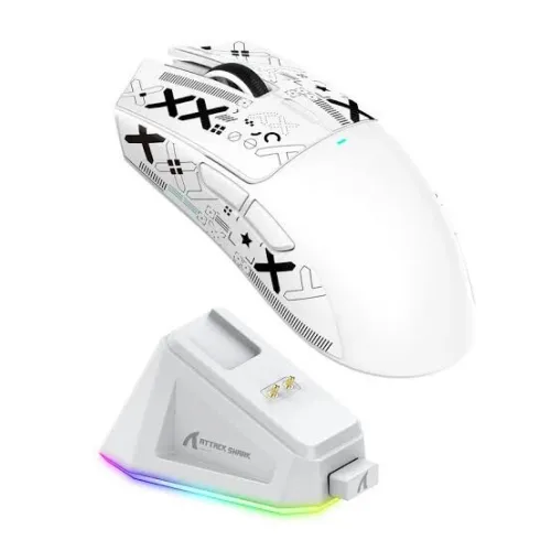 SOURIS ATTACK SHARK X11 - GAMING - SANS FIL - ULTRA LÉGÈRE - RGB - 22000 DPI - DOCK DE CHARGE - RED