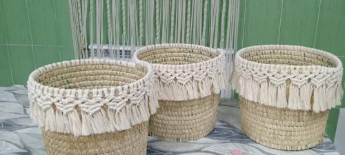 Cache pot en macramé 