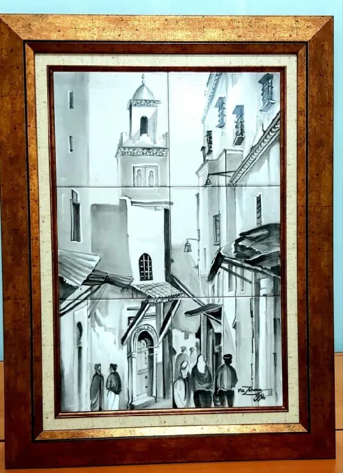 Tableau peeisaje casbah céramiques