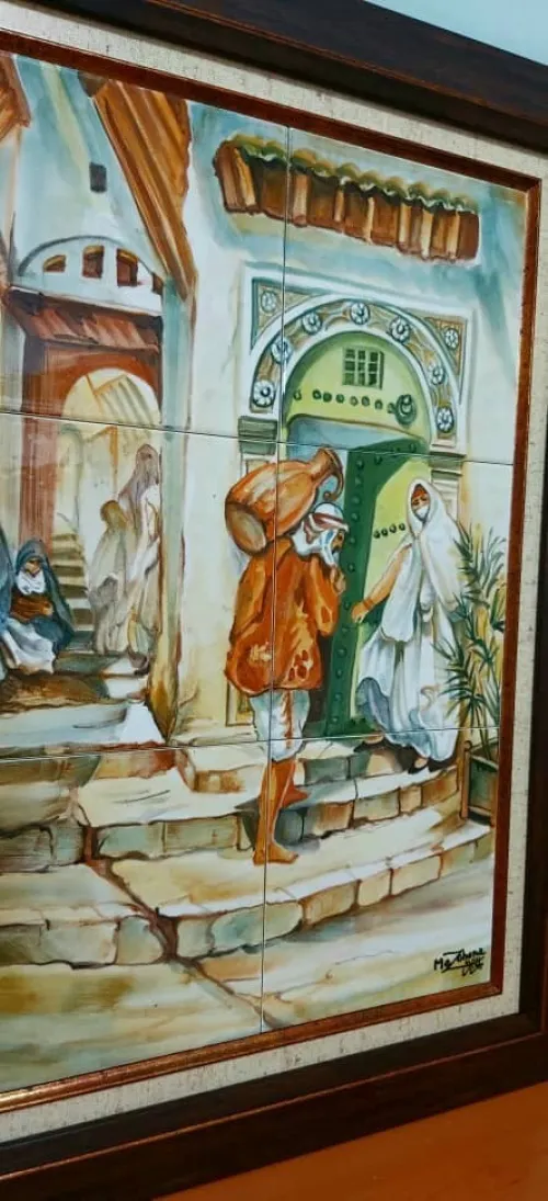 Tableau peeisaje casbah céramiques