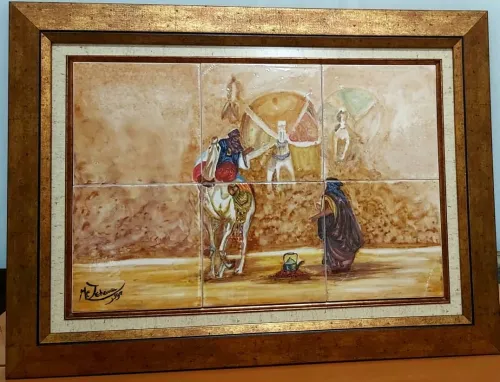 Tableau peeisaje casbah céramiques